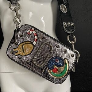 Marc Jacobs x Julie Verhoeven Studded Silver Snapshot Camera Bag Crossbody